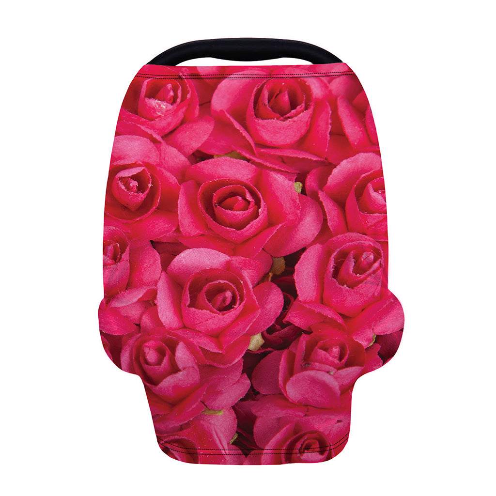 Hot Pink Rose Print Baby Seat Cover