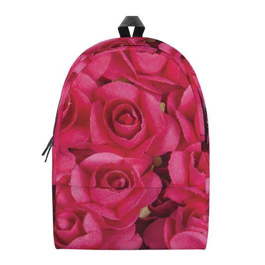 Hot Pink Rose Print Backpack