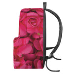 Hot Pink Rose Print Backpack