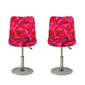 Hot Pink Rose Print Bar Stool Covers