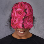 Hot Pink Rose Print Baseball Cap