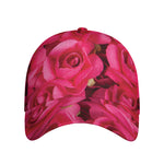 Hot Pink Rose Print Baseball Cap