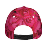 Hot Pink Rose Print Baseball Cap