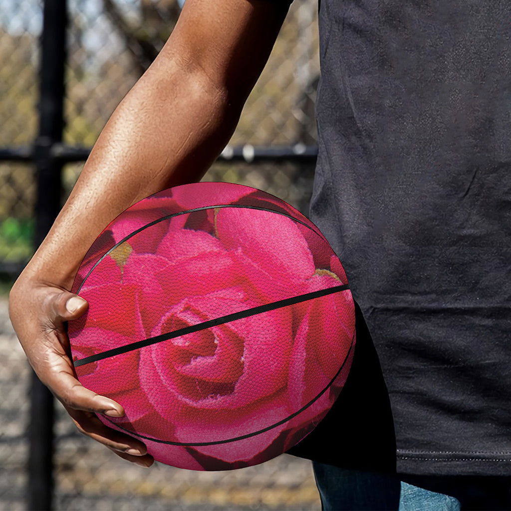 Hot Pink Rose Print Basketball