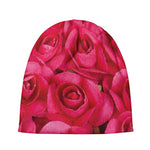 Hot Pink Rose Print Beanie