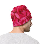 Hot Pink Rose Print Beanie