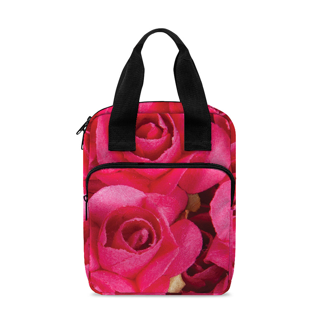 Hot Pink Rose Print Bible Tote Bag