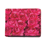 Hot Pink Rose Print Bifold Wallet