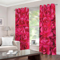 Hot Pink Rose Print Dimout Grommet Curtains