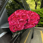 Hot Pink Rose Print Car Side Mirror Covers