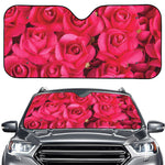 Hot Pink Rose Print Car Windshield Sun Shade