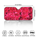 Hot Pink Rose Print Car Windshield Sun Shade