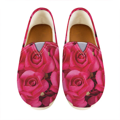 Hot Pink Rose Print Casual Shoes