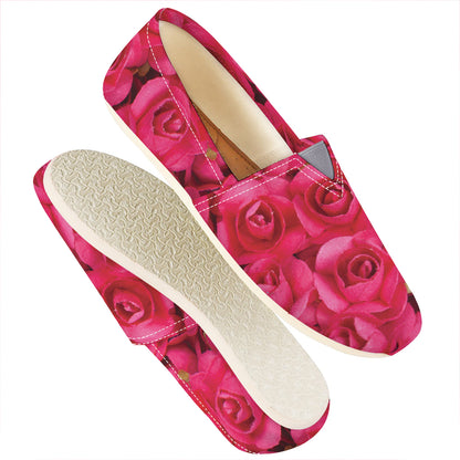 Hot Pink Rose Print Casual Shoes