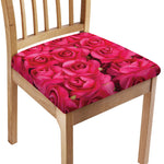 Hot Pink Rose Print Chair Cushion Cover