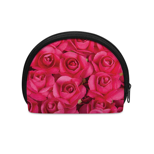 Hot Pink Rose Print Coin Purse