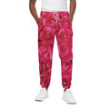 Hot Pink Rose Print Cotton Sweatpants