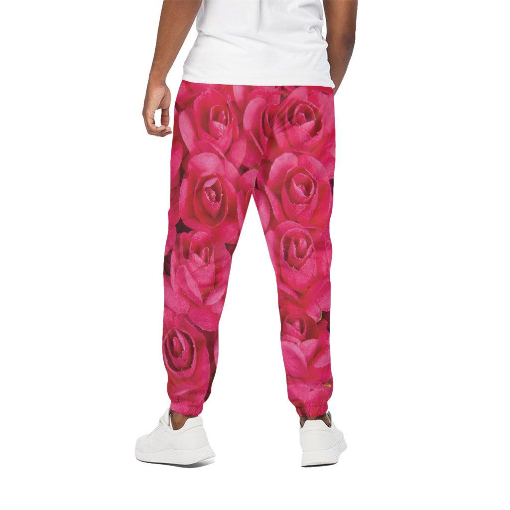 Hot Pink Rose Print Cotton Pants