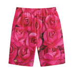 Hot Pink Rose Print Cotton Shorts