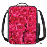 Hot Pink Rose Print Crossbody Lunch Bag
