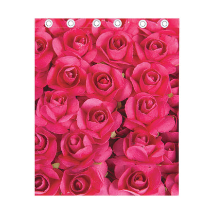 Hot Pink Rose Print Curtain