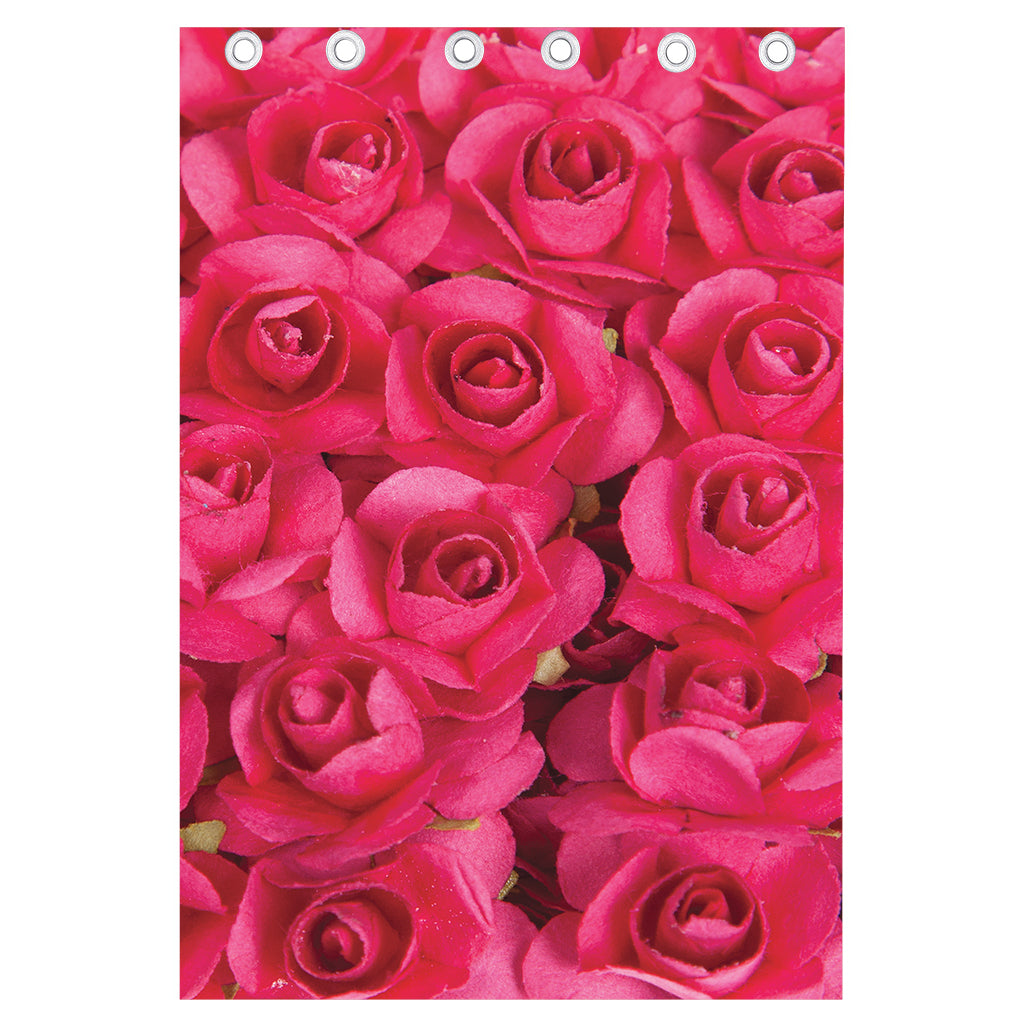 Hot Pink Rose Print Curtain