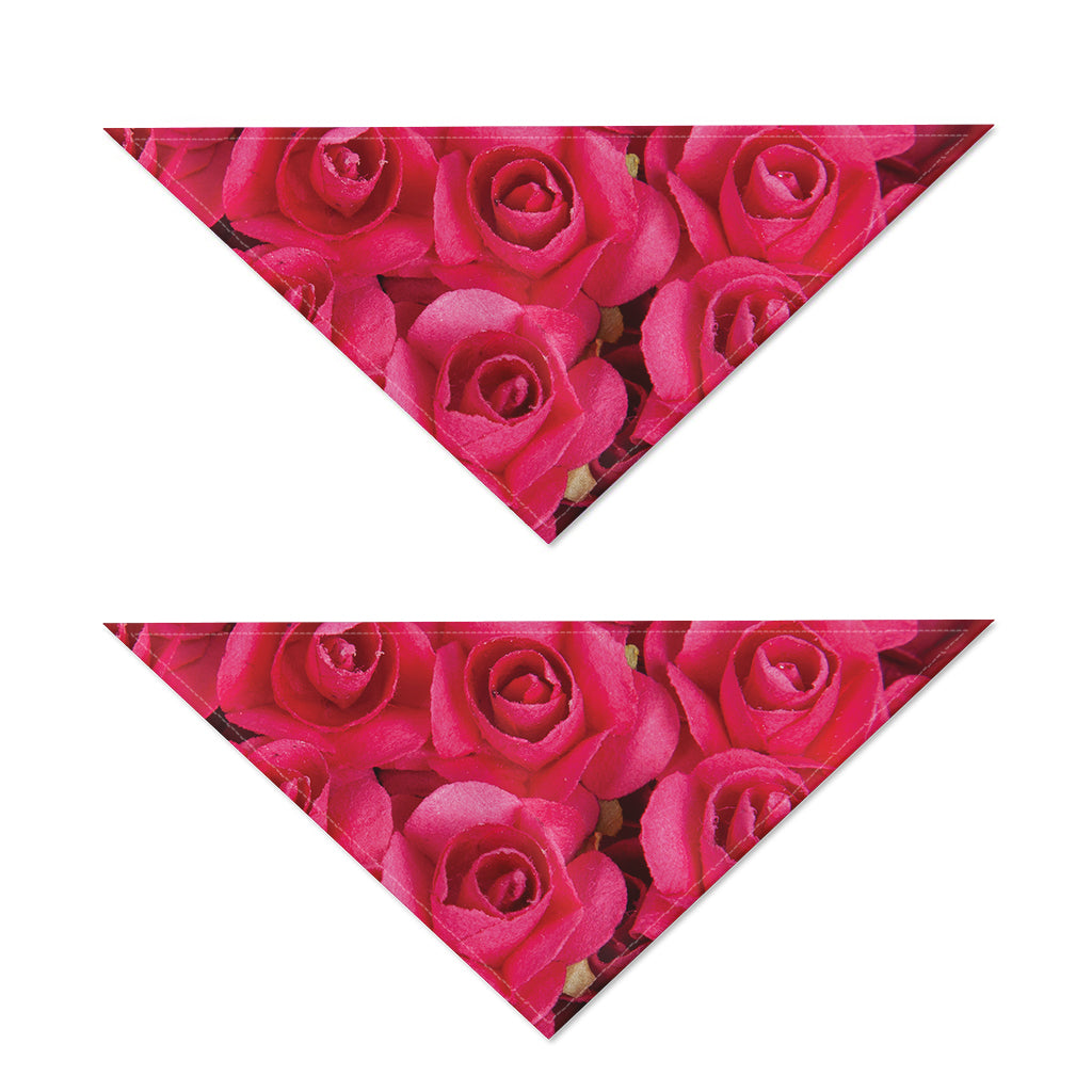 Hot Pink Rose Print Dog Bandana
