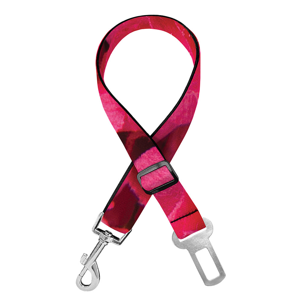 Hot Pink Rose Print Dog Seat Belt