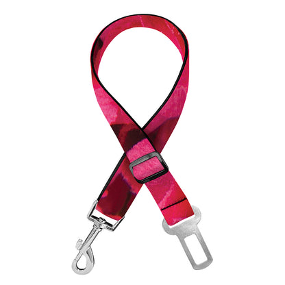 Hot Pink Rose Print Dog Seat Belt
