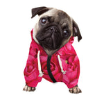 Hot Pink Rose Print Dog Zip Up Hoodie