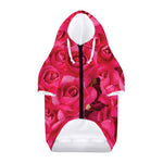 Hot Pink Rose Print Dog Zip Up Hoodie