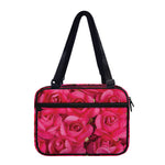 Hot Pink Rose Print Double Strap Bible Bag