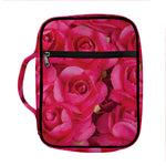 Hot Pink Rose Print Front Pocket Bible Bag