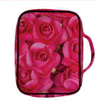 Hot Pink Rose Print Front Pocket Bible Bag