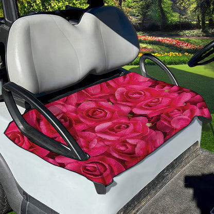 Hot Pink Rose Print Golf Cart Seat Cover