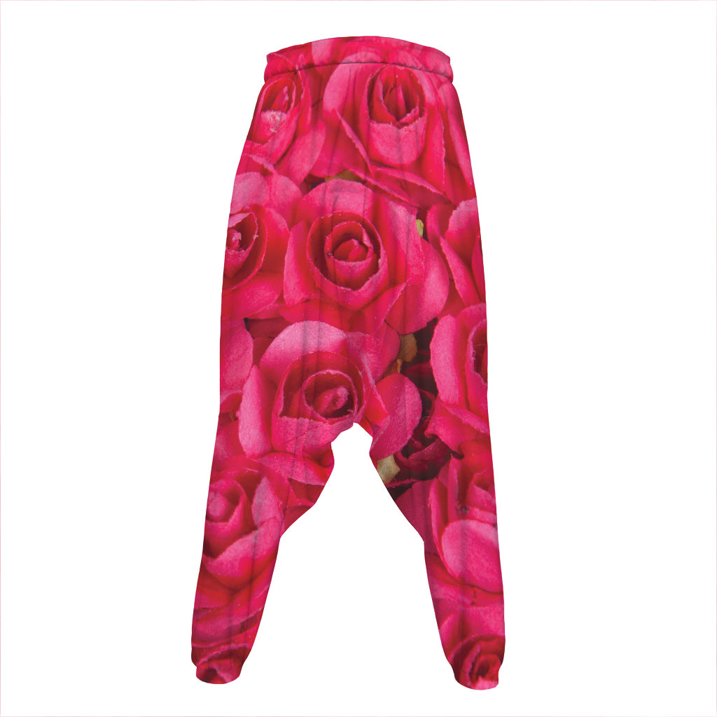 Hot Pink Rose Print Hammer Pants