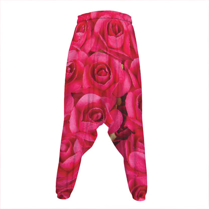 Hot Pink Rose Print Hammer Pants