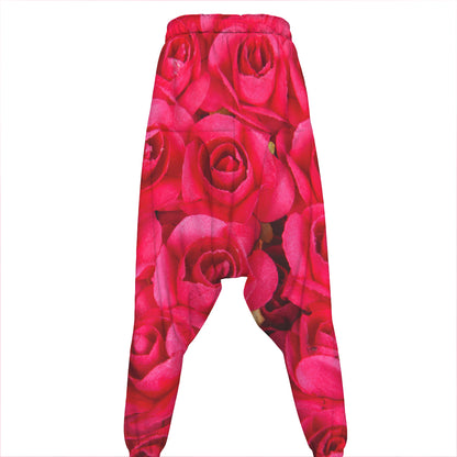Hot Pink Rose Print Hammer Pants
