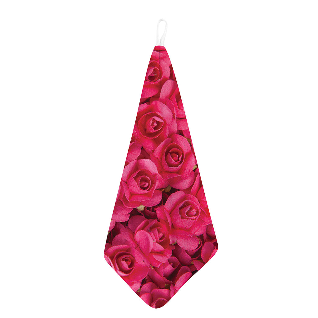 Hot Pink Rose Print Hand Towel