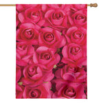 Hot Pink Rose Print House Flag