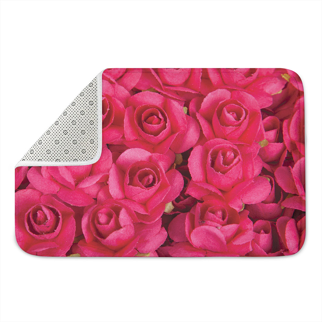 Hot Pink Rose Print Indoor Door Mat