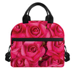 Hot Pink Rose Print Insulated Lunch Bag