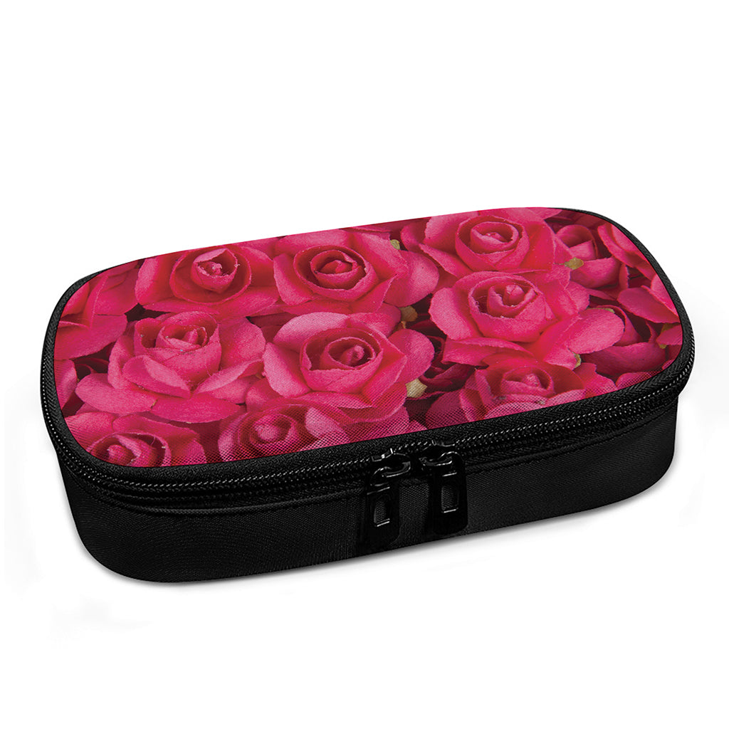 Hot Pink Rose Print Insulin Cooler Travel Case