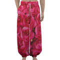 Hot Pink Rose Print Lantern Pants
