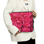 Hot Pink Rose Print Laptop Sleeve