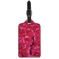 Hot Pink Rose Print Luggage Tag