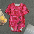 Hot Pink Rose Print Men's Bodysuit