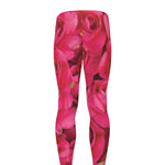 Hot Pink Rose Print Men's leggings