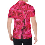 Hot Pink Rose Print Men's Shirt