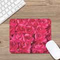 Hot Pink Rose Print Mouse Pad